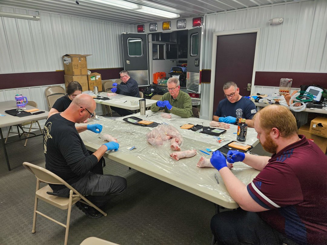 Tri-County Ambulance Service Team in training