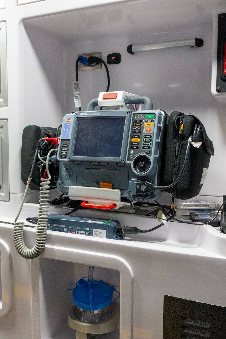 cutting edge ems basic life support equipment inside a ambulance