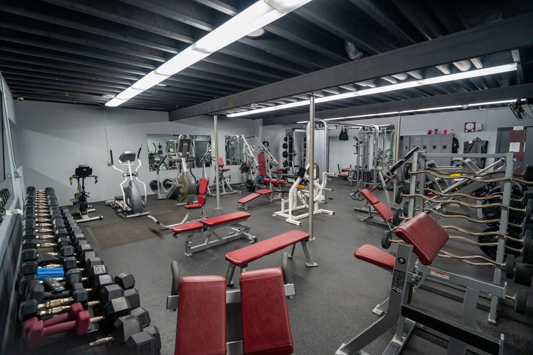 Fitness Center showing workout equipment inside a EMS building